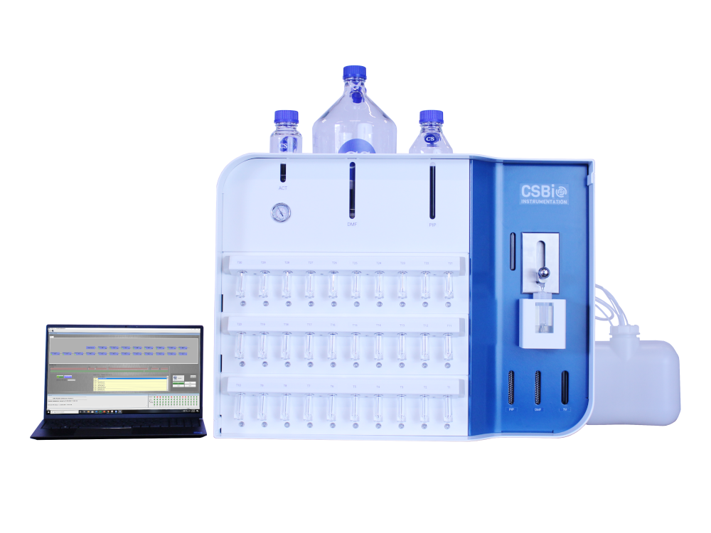 CSBio Automated Research Scale Peptide Synthesizer - Model CSBio II, for research scale automated peptide synthesis with CSPEPM CSBio II Automated Research Scale Peptide Synthesizer - Model CSBio II, for research scale automated peptide synthesis